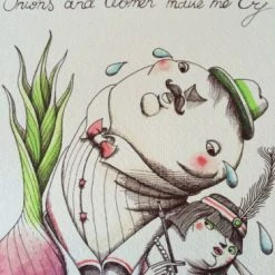 Art Prints Onions And Women Make Me Cry 2014 Zed1 Poster Print SIGNED #'d Hand Embellished