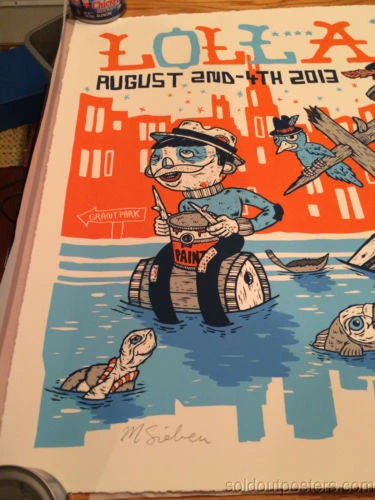 Michael Sieben Lollapalooza - 2013 Artist Poster Print SIGNED & NUMBERED Perry Farrell Sieben Gig Posters 9 Michael Sieben Lollapalooza - 2013 Artist Poster Print SIGNED & NUMBERED Perry Farrell Sieben Gig Posters