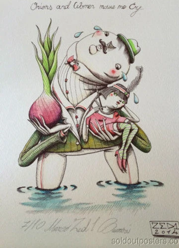 Art Prints Onions And Women Make Me Cry 2014 Zed1 Poster Print SIGNED #'d Hand Embellished 3 Art Prints Onions And Women Make Me Cry 2014 Zed1 Poster Print SIGNED #'d Hand Embellished