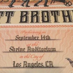 The Avett Brothers - 2014 Zeb Love Poster Print Shrine Auditorium Los Angeles Gig Posters