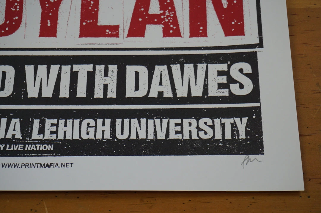 Bob Dylan - 2013 Print Mafia Poster Bethleham, PA Stabler Arena 8 Bob Dylan - 2013 Print Mafia Poster Bethleham, PA Stabler Arena