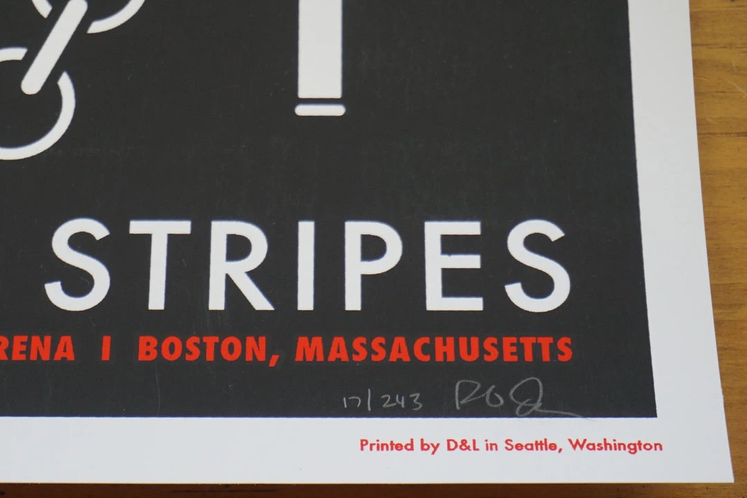 Jack White The White Stripes - 2007 Rob Jones Poster Boston Mass Agganis 10 Jack White The White Stripes - 2007 Rob Jones Poster Boston Mass Agganis