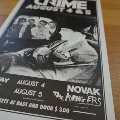 Crime - 1977 James Stark Poster Novak Avengers San Francisco Gig Posters