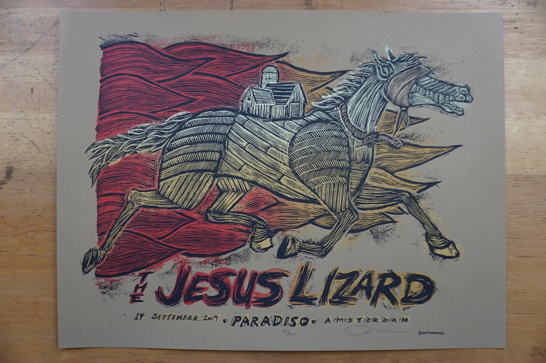 Gig Posters Jesus Lizard - 2009 Dan Grzeca Poster Amsterdam, NED Paradiso 4 Gig Posters Jesus Lizard - 2009 Dan Grzeca Poster Amsterdam, NED Paradiso