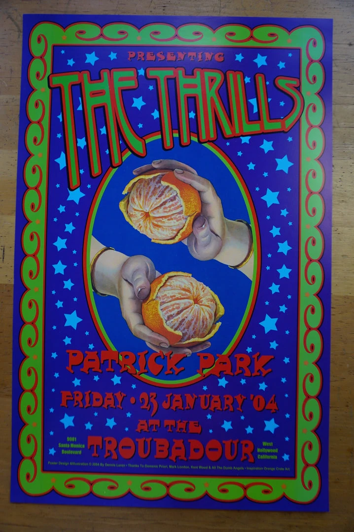 The Thrills - 2004 Dennis Loren Poster Patrick Park Troubadour Gig Posters 4 The Thrills - 2004 Dennis Loren Poster Patrick Park Troubadour Gig Posters