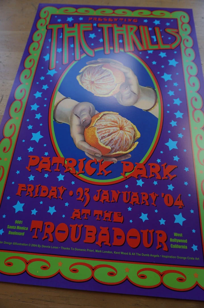 The Thrills - 2004 Dennis Loren Poster Patrick Park Troubadour Gig Posters 9 The Thrills - 2004 Dennis Loren Poster Patrick Park Troubadour Gig Posters