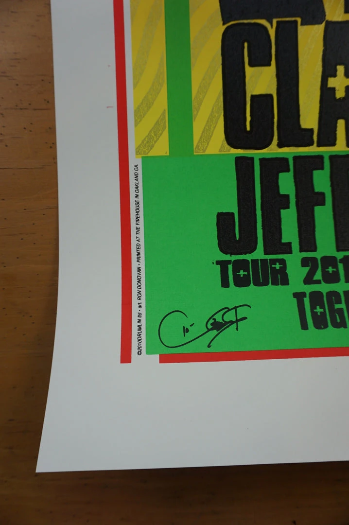 Eric Clapton - 2010 Ron Donovan Poster Jeff Beck Firehouse 7 Eric Clapton - 2010 Ron Donovan Poster Jeff Beck Firehouse