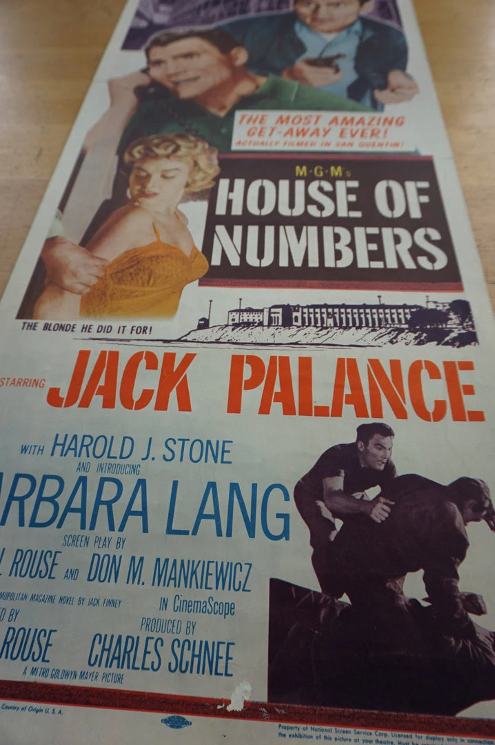Sold Out Posters House Of Numbers - 1957 Original Insert Movie Poster Cinema 14 Sold Out Posters House Of Numbers - 1957 Original Insert Movie Poster Cinema
