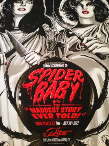 SPIDER BABY - 2013 SIGNED Gary Pullin Poster Print AP Horror Film Sci-fi MONDO 9 SPIDER BABY - 2013 SIGNED Gary Pullin Poster Print AP Horror Film Sci-fi MONDO