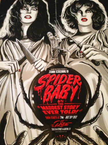 SPIDER BABY - 2013 SIGNED Gary Pullin Poster Print AP Horror Film Sci-fi MONDO 3 SPIDER BABY - 2013 SIGNED Gary Pullin Poster Print AP Horror Film Sci-fi MONDO