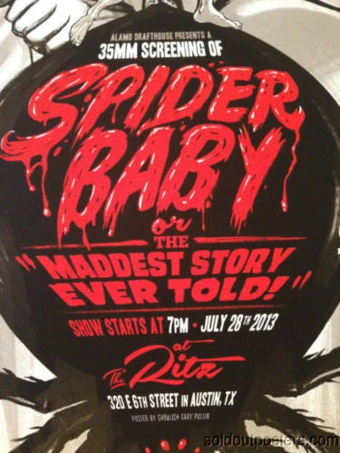 SPIDER BABY - 2013 SIGNED Gary Pullin Poster Print AP Horror Film Sci-fi MONDO 4 SPIDER BABY - 2013 SIGNED Gary Pullin Poster Print AP Horror Film Sci-fi MONDO