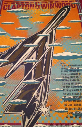 Eric Clapton - 2010 John Van Hamersveld Poster Print Limited Ed Steve Winwood 3 Eric Clapton - 2010 John Van Hamersveld Poster Print Limited Ed Steve Winwood