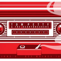 Gig Posters Tom Petty - 2017 Dan Stiles Poster Des Moines, IA 40th Tour