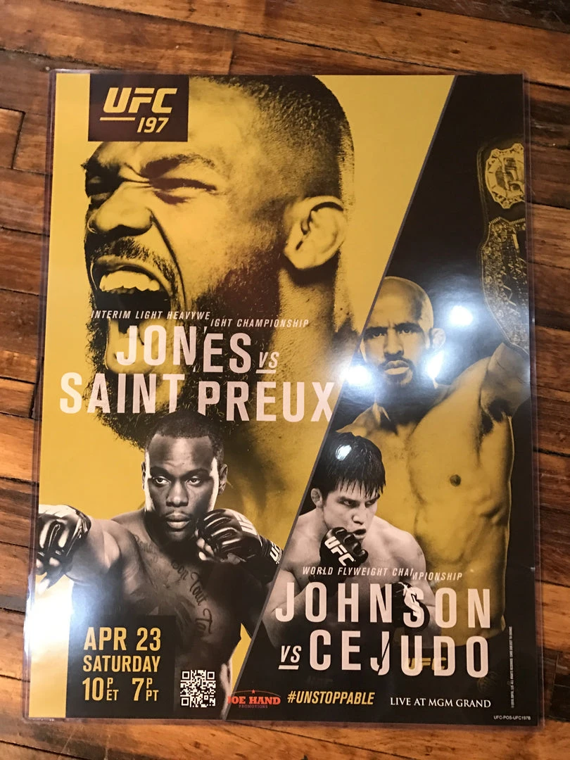 Sold Out Posters UFC 197 Poster Jones Vs. Saint Preux, Johnson Vs. Cejudo MGM 4 Sold Out Posters UFC 197 Poster Jones Vs. Saint Preux, Johnson Vs. Cejudo MGM
