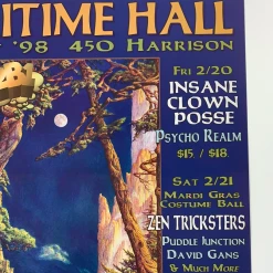 Kevin Haapala MHP 43 February - 1998 Poster Maritime Hall San Fran 1st Gig Posters