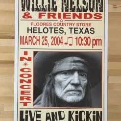 Willie Nelson - 2004 Franks Brothers 3/25 Poster Helotes, TX