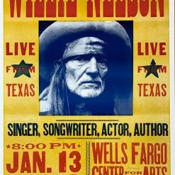 Willie Nelson - 2009 Hatch Show Print 1/13 Poster Santa Rosa, CA Gig Posters