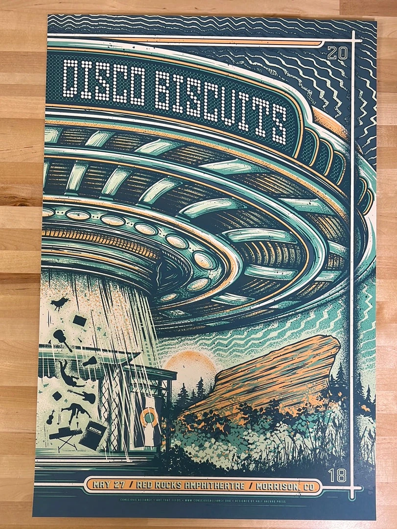 Half Hazzard Press The Disco Biscuits - 2018 Half Hazard Poster Red Rocks Morrison, CO 4 Half Hazzard Press The Disco Biscuits - 2018 Half Hazard Poster Red Rocks Morrison, CO