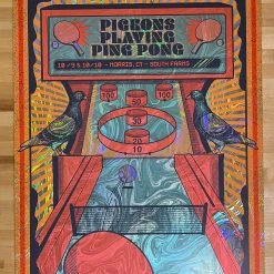 Foil Posters Pigeons Playing Ping Pong - 2020 Status Serigraph FOIL Poster Morris, CT
