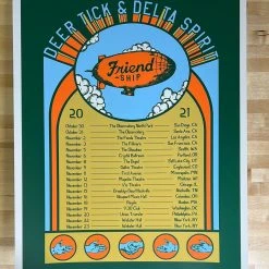 Gig Posters Deer Tick & Delta Spirit - 2021 Matt Cliff Poster Friend Ship Tour Print
