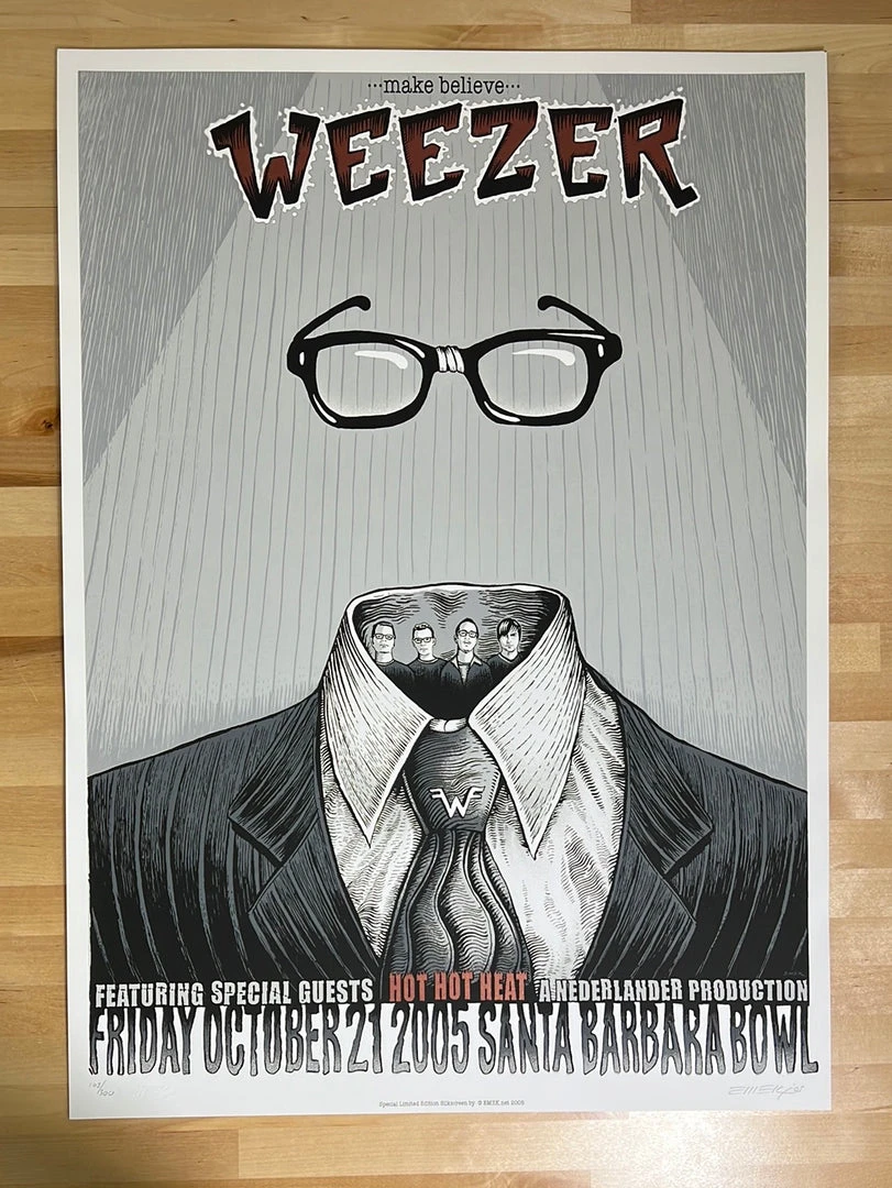 Gig Posters Weezer - 2005 EMEK Poster Santa Barbara Bowl, CA 4 Gig Posters Weezer - 2005 EMEK Poster Santa Barbara Bowl, CA