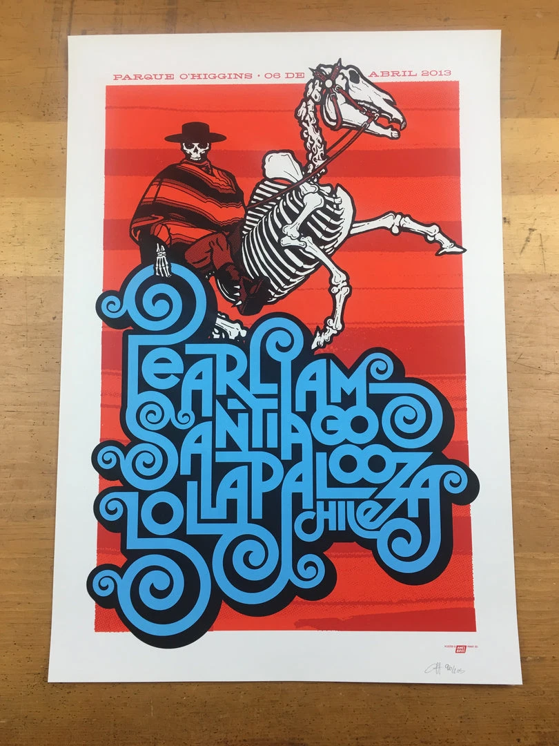 Ames Brothers Pearl Jam - 2013 Ames Bros Poster Santiago, Chile Lollapalooza S/N Gig Posters 5 Ames Brothers Pearl Jam - 2013 Ames Bros Poster Santiago, Chile Lollapalooza S/N Gig Posters