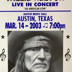 Willie Nelson - 2003 Franks Brothers 3/14 Poster Austin, TX Gig Posters