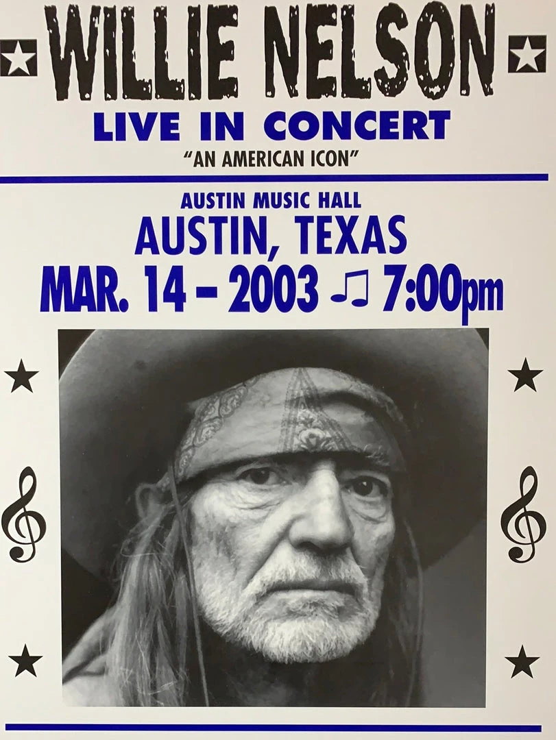 Willie Nelson - 2003 Franks Brothers 3/14 Poster Austin, TX Gig Posters 3 Willie Nelson - 2003 Franks Brothers 3/14 Poster Austin, TX Gig Posters