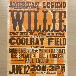 Willie Nelson - 2011 Hatch Show Print 6/12 Poster Lawrenceville, Georgia