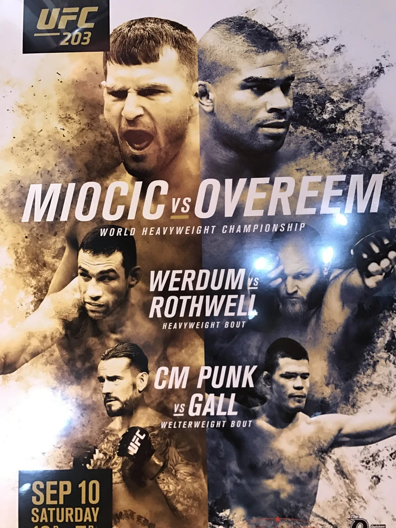 Sold Out Posters UFC 203 Poster Miocic Vs. Overeem, Werdum Vs. Rothwell, CM Punk Vs. Gall 3 Sold Out Posters UFC 203 Poster Miocic Vs. Overeem, Werdum Vs. Rothwell, CM Punk Vs. Gall