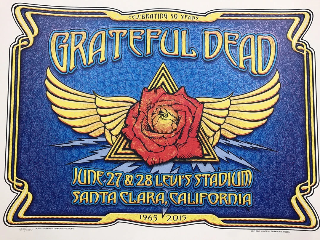 Fare Thee Well - 2015 Dave Hunter Poster Grateful Dead Santa Clara Gig Posters 3 Fare Thee Well - 2015 Dave Hunter Poster Grateful Dead Santa Clara Gig Posters