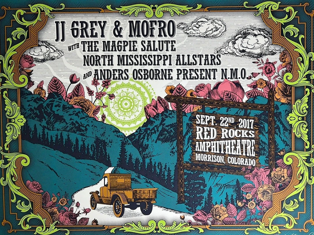 JJ Grey & Mofro - 2017 Derek Hatfield Poster Red Rocks Morrison, CO 3 JJ Grey & Mofro - 2017 Derek Hatfield Poster Red Rocks Morrison, CO