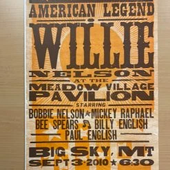 Gig Posters Willie Nelson - 2010 Hatch Show Print 9/3 Poster Big Sky, Montana