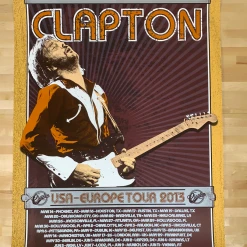 Eric Clapton - 2013 Ron Donovan Firehouse Poster VARIANT European Tour