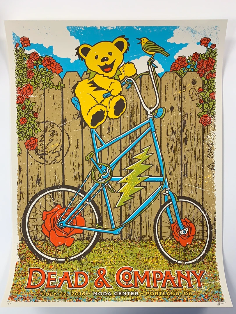 Gregg Gordon Dead & Company - 2016 Gigart Poster Portland, OR Summer Tour 4 Gregg Gordon Dead & Company - 2016 Gigart Poster Portland, OR Summer Tour