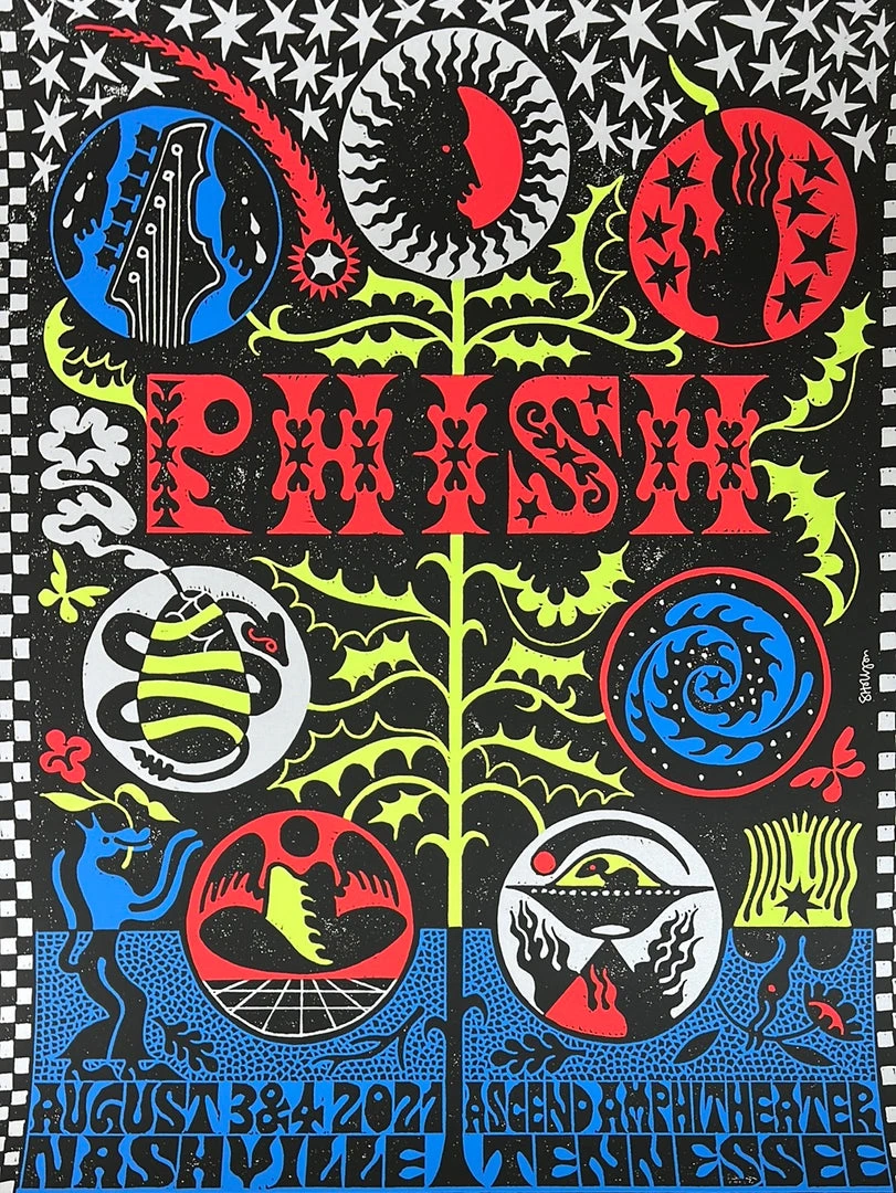 Phish - 2021 Sophy Hollington Poster Nashville, TN Ascend Amp Gig Posters 3 Phish - 2021 Sophy Hollington Poster Nashville, TN Ascend Amp Gig Posters