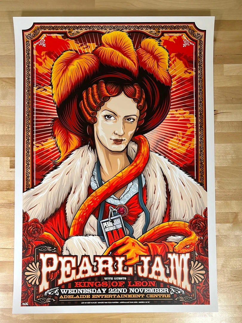 Gig Posters Pearl Jam - 2006 Ken Taylor Poster Adelaide, AUS 4 Gig Posters Pearl Jam - 2006 Ken Taylor Poster Adelaide, AUS
