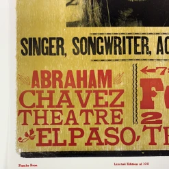 Willie Nelson - 2006 Hatch Show Print 2/12 Poster El Paso, Texas Abraham Chavez