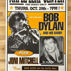 Bob Dylan - 1998 Geoff Gans Poster Wallingford, VT Joni Mitchell Gig Posters