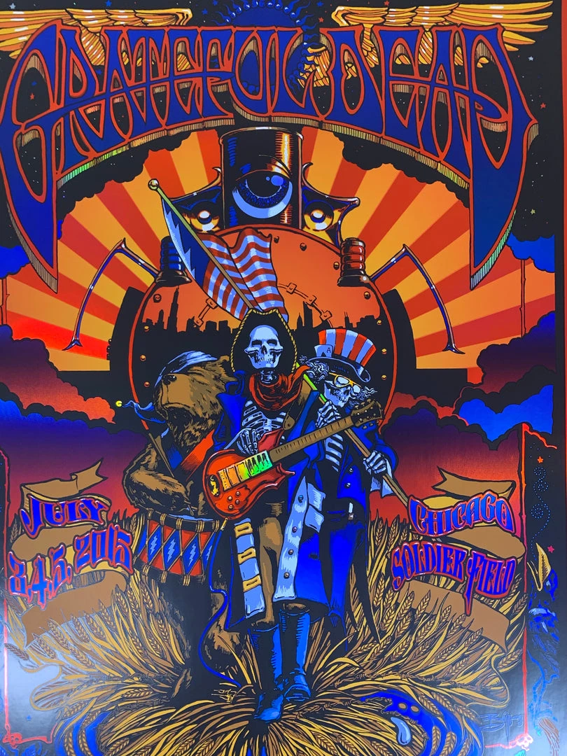 Fare Thee Well - 2015 Richard Biffle Poster Grateful Dead Chicago Soldier Field 3 Fare Thee Well - 2015 Richard Biffle Poster Grateful Dead Chicago Soldier Field