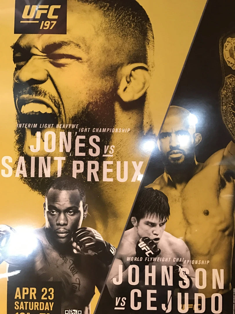 Sold Out Posters UFC 197 Poster Jones Vs. Saint Preux, Johnson Vs. Cejudo MGM 3 Sold Out Posters UFC 197 Poster Jones Vs. Saint Preux, Johnson Vs. Cejudo MGM