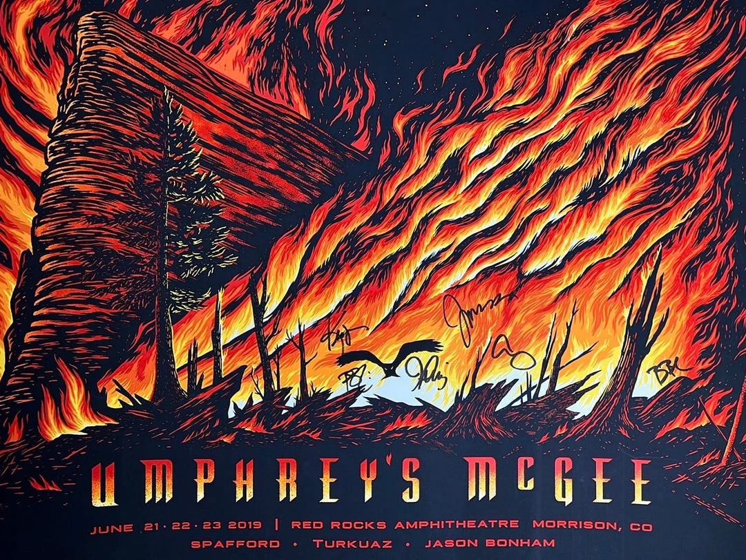 Colorado Umphrey's McGee - 2019 Peter Schaw Poster Red Rocks, Morrison, CO AUTOGRAPHED 3 Colorado Umphrey's McGee - 2019 Peter Schaw Poster Red Rocks, Morrison, CO AUTOGRAPHED