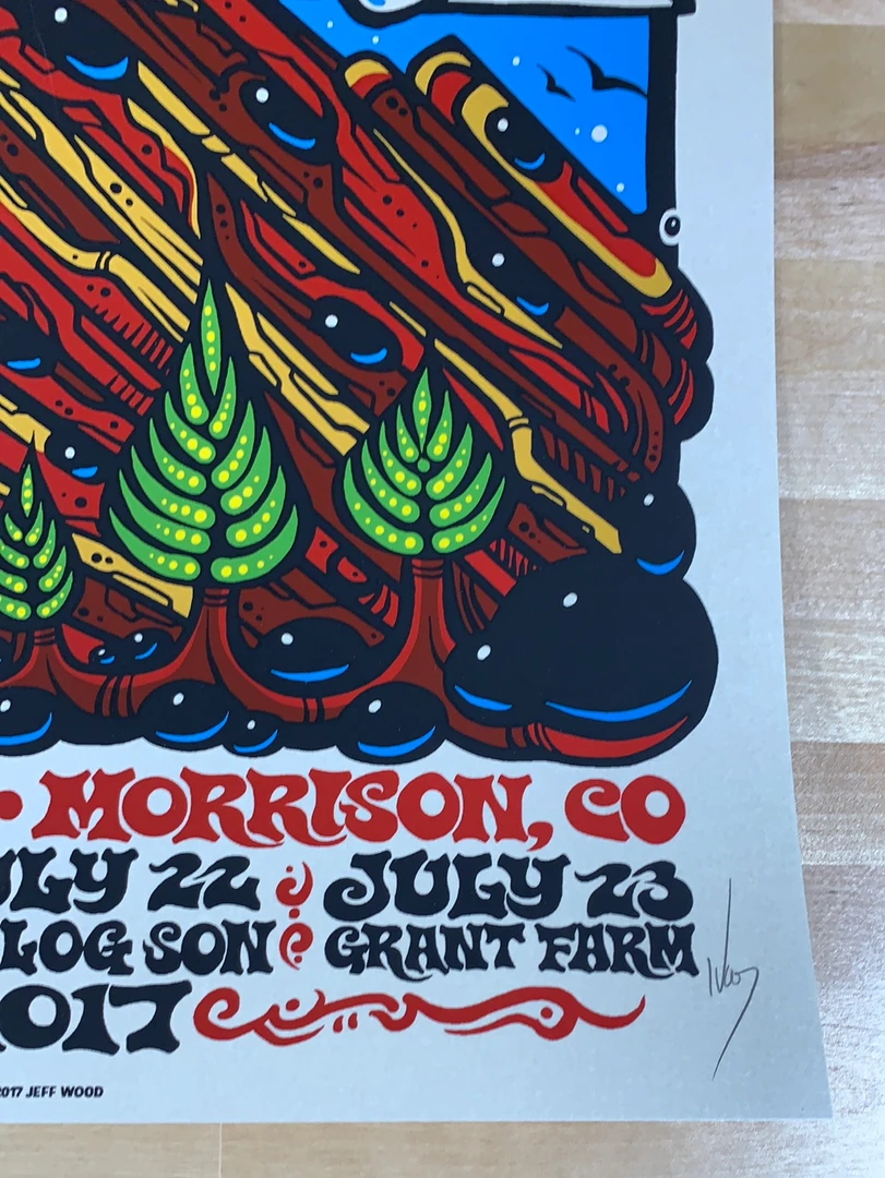 String Cheese Incident - 2017 Jeff Wood Poster Morrison, CO Red Rocks Colorado 7 String Cheese Incident - 2017 Jeff Wood Poster Morrison, CO Red Rocks Colorado