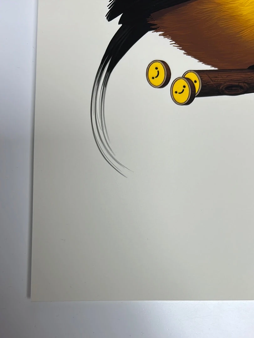 Fat Bird - 2019 Mike Mitchell Poster Wire-tailed Manakin Variant 8 Fat Bird - 2019 Mike Mitchell Poster Wire-tailed Manakin Variant