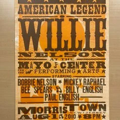 Willie Nelson - 2010 Hatch Show Print 8/1 Poster Morris Town, New Jersey