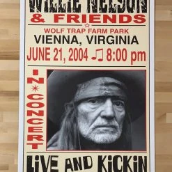 Gig Posters Willie Nelson - 2004 Franks Brothers 6/21 Poster Vienna, VA 5 Gig Posters Willie Nelson - 2004 Franks Brothers 6/21 Poster Vienna, VA