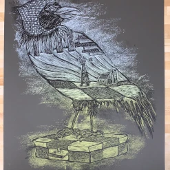 Rural Corvus - 2009 Dan Grzeca Poster Art Print Charcoal Grey