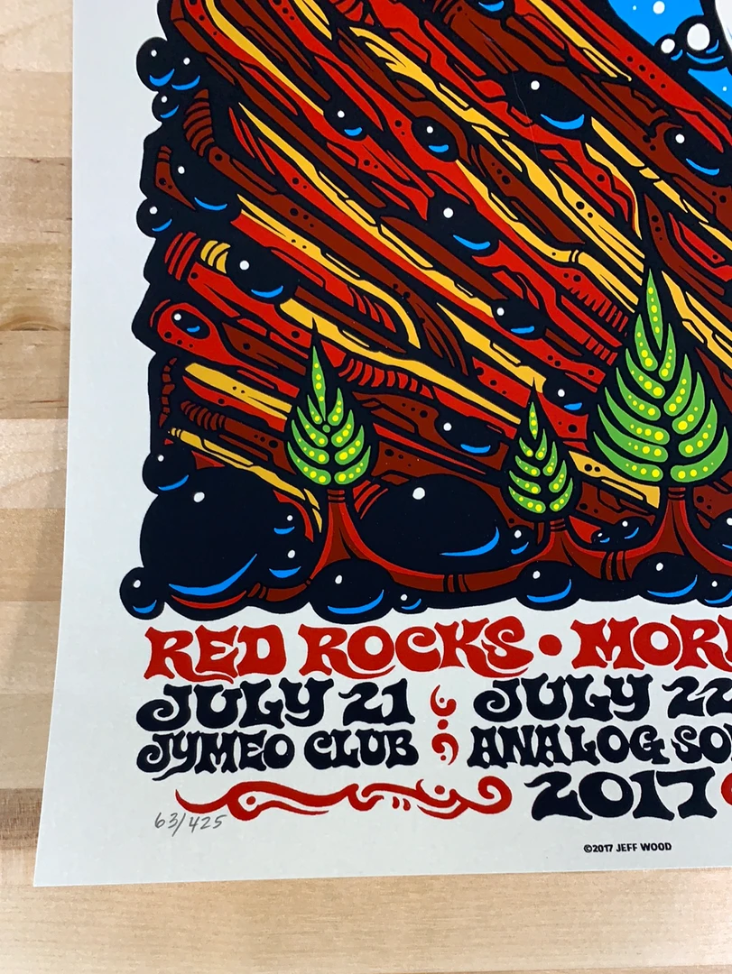 String Cheese Incident - 2017 Jeff Wood Poster Morrison, CO Red Rocks Colorado 8 String Cheese Incident - 2017 Jeff Wood Poster Morrison, CO Red Rocks Colorado