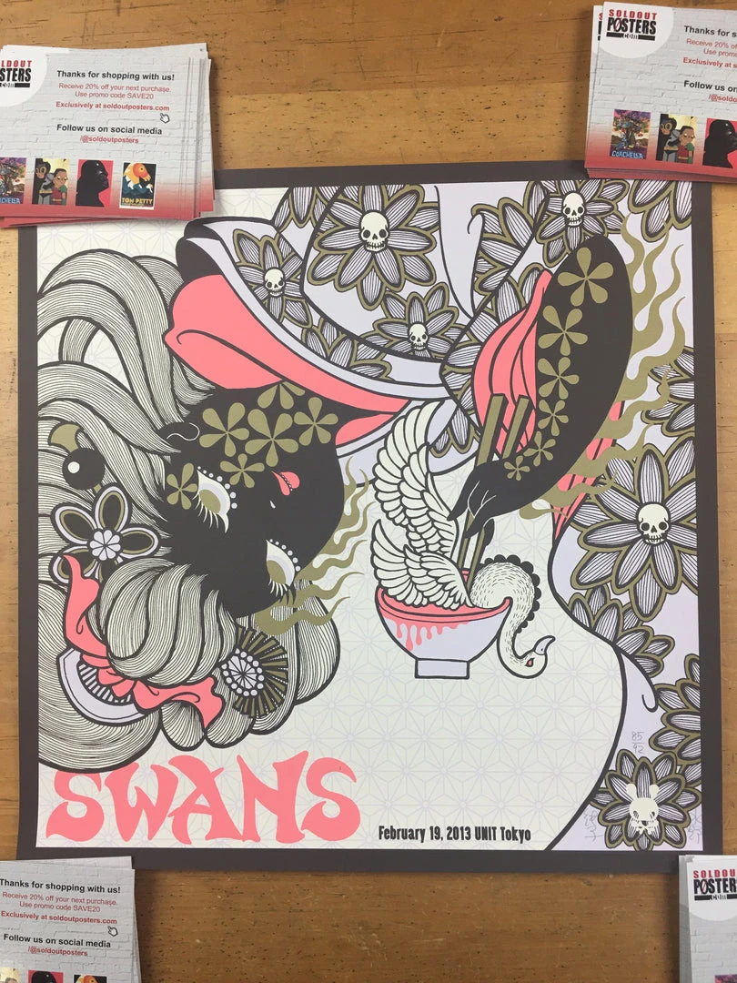 Gig Posters Swans - 2013 Junko Mizuno Poster Tokyo, Japan Unit Tokyo 5 Gig Posters Swans - 2013 Junko Mizuno Poster Tokyo, Japan Unit Tokyo