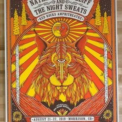 Colorado Nathaniel Rateliff - 2019 Owen Murphy Poster Red Rocks Morrison, CO